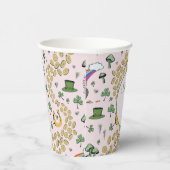 Geluk & Vreugde Munten & Groene Shamrocks St Patri Papieren Bekers (Rechts)