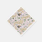 Geluk & Vreugde Munten & Groene Shamrocks St Patri Servet (Hoek)