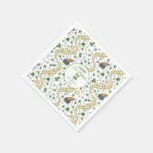 Geluk & Vreugde Munten & Groene Shamrocks St Patri Servet (Hoek)