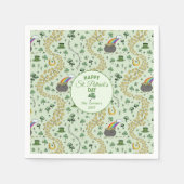 Geluk & Vreugde Munten & Groene Shamrocks St Patri Servet (Voorkant)