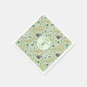 Geluk & Vreugde Munten & Groene Shamrocks St Patri Servet (Hoek)