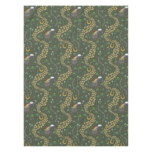 Geluk & Vreugde Munten & Groene Shamrocks St Patri Tafelkleed (Voorkant)