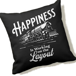 Geluk werkt aan de lay-out, stoomtrein kussen