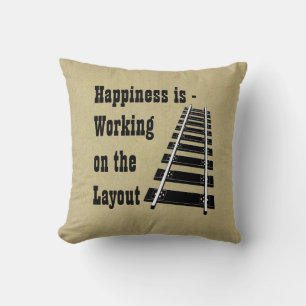 Geluk werkt aan de Layout Model Railroad Kussen