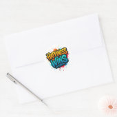 Geluk wint graffiti ontwerp ronde sticker (Envelop)