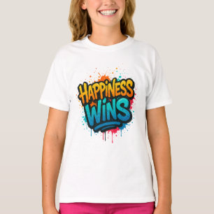 Geluk wint graffiti ontwerp t-shirt