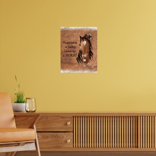 Geluk wordt bemind door een paard poster (Woonkamer 2)