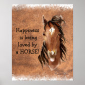 Geluk wordt bemind door een paard poster (Voorkant)