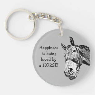 Geluk wordt geliefd door een HORSE! Humor Quote Sleutelhanger