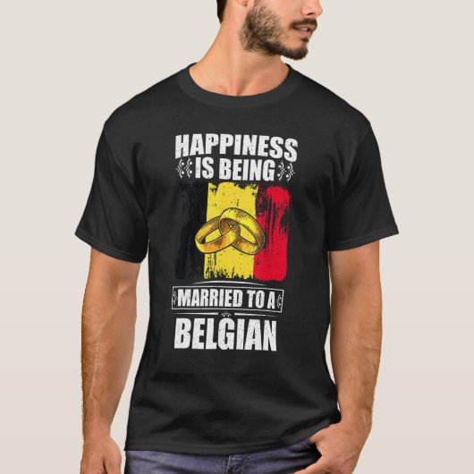 Geluk wordt getrouwd met een Belgisch België T-shirt (Voorkant)