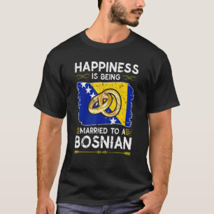 Geluk wordt getrouwd met een Bosnisch Bosnië Fla T-shirt