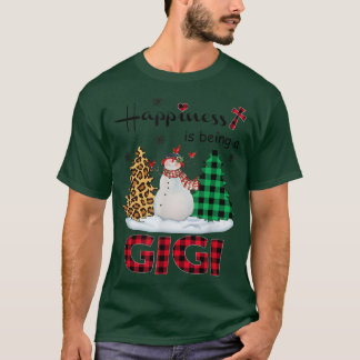 Geluk wordt Gigi Snowman Merry Kerstmis. T-shirt