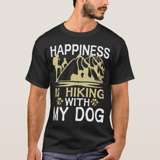 Geluk wringt met mijn hond buitenwandelend t-shirt (Voorkant)