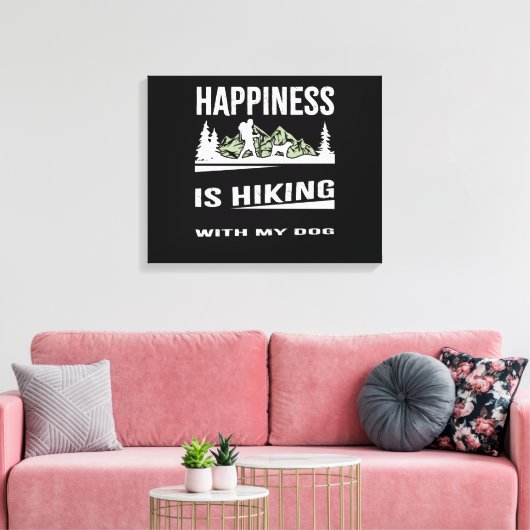 Geluk wringt met mijn hond canvas afdruk (Insitu (Woonkamer))