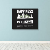 Geluk wringt met mijn hond canvas afdruk (Insitu (Houten vloer))