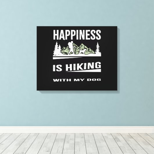 Geluk wringt met mijn hond canvas afdruk (Insitu (Houten vloer))