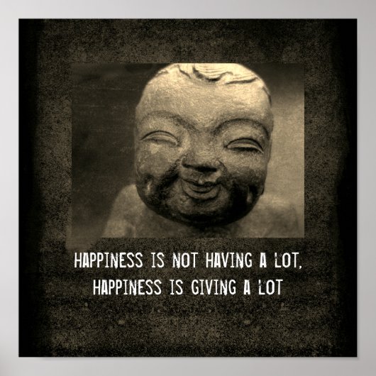 geluk zen citeren poster lachen Boeddha (Voorkant)