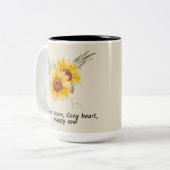 Geluk Ziel & Gezellig Hart Tweekleurige Koffiemok (Voorkant links)