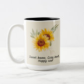 Geluk Ziel & Gezellig Hart Tweekleurige Koffiemok (Links)