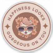 Geluk ziet er prachtig uit op je Sticker (Voorkant)