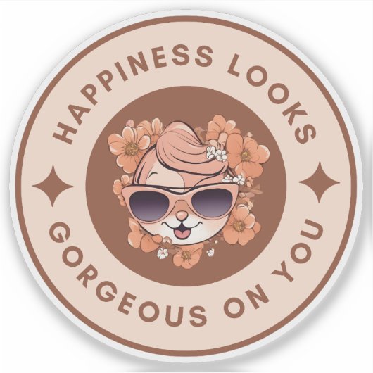 Geluk ziet er prachtig uit op je Sticker (Voorkant)