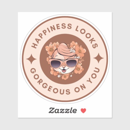 Geluk ziet er prachtig uit op je Sticker (Vel)