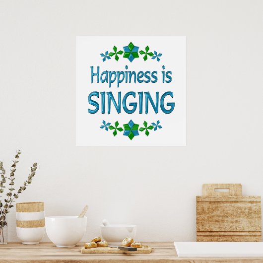 Geluk zingt poster (Keuken)