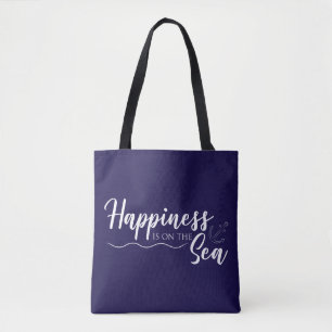 Geluk zit op het Zee Tote Bag