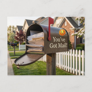 Geluk-Zonne-Postkaart met melding van nieuwe e-mai Briefkaart