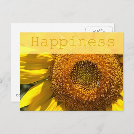 Geluk Zonnebloempaart Briefkaart (Voorkant / Achterkant)