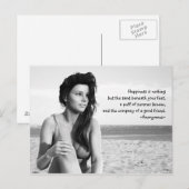 Geluk Zwarte en Witte Post Card Briefkaart (Voorkant / Achterkant)