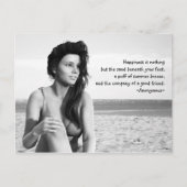 Geluk Zwarte en Witte Post Card Briefkaart (Voorkant)