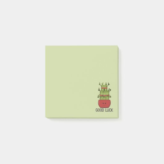 Gelukbamboeplant met groet post-it® notes (Voorkant)