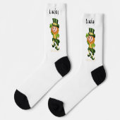 Gelukbrengende Groene Gnome op Wit Sokken (Links)