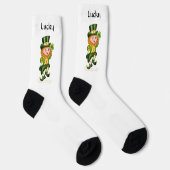 Gelukbrengende Groene Gnome op Wit Sokken (Rechts)