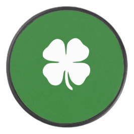 Gelukbrengende Ierse Groene Vierbladige Klaver Hockey Puck