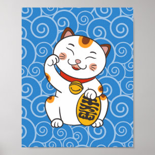 Gelukbrengende Japanse Schotse Kat   Maneki Neko P Poster