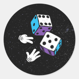 Gelukdobbelsteen Ronde Sticker