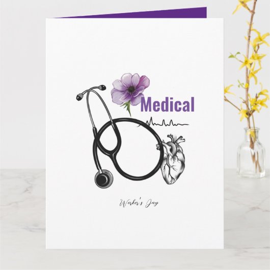 "Gelukgewenst aan de cardioloog" Kaart (Gele Bloem)