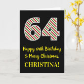 Gelukige 64e verjaardag & Prettig kerstfeest, Aang Kaart (Gele Bloem)