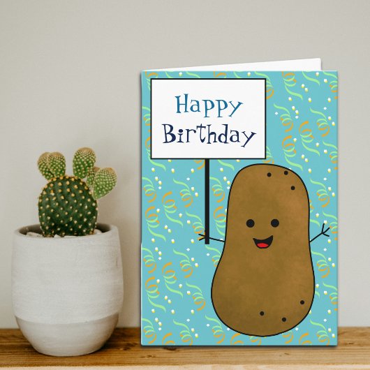 Gelukige Aardappel Verjaardag Kaart