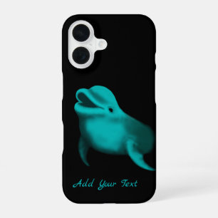 Gelukige Dolfijn - Voeg uw tekst toe iPhone 16 Hoesje