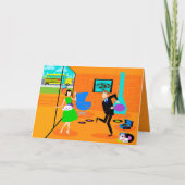 Gelukige Retro Ouders Verjaardagskaart Kaart (Voorkant)