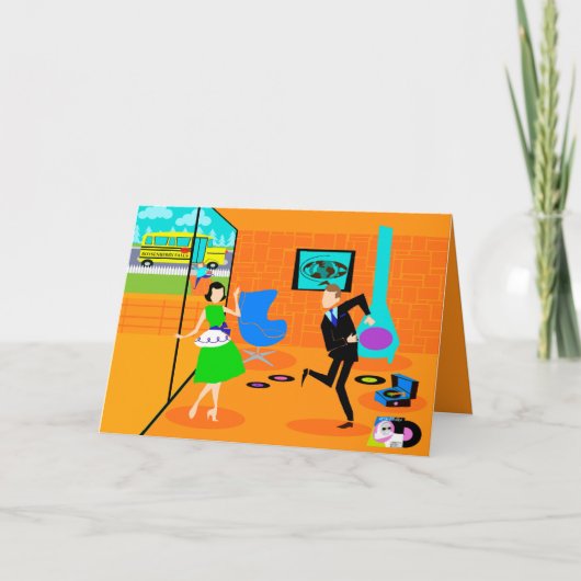 Gelukige Retro Ouders Verjaardagskaart Kaart (Voorkant)