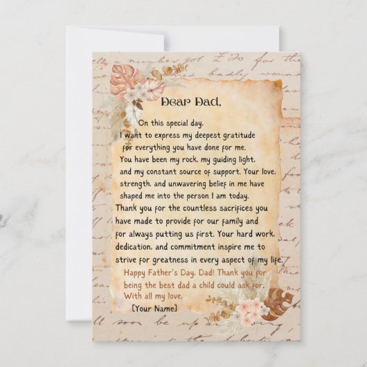 Gelukige Vaderdag kaart (Voorkant)