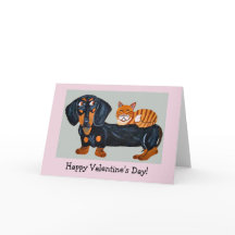 Gelukige Valentijnskaart voor honden en katten