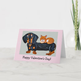 Gelukige Valentijnskaart voor honden en katten Kaart