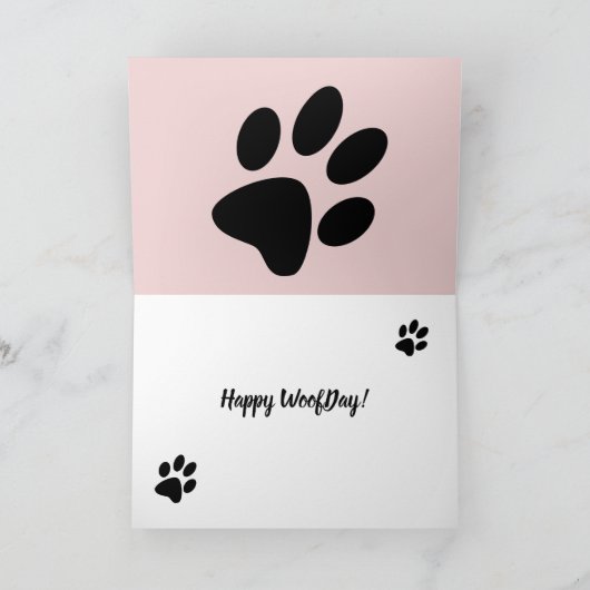 Gelukige WoefDag Kaart (Binnen)