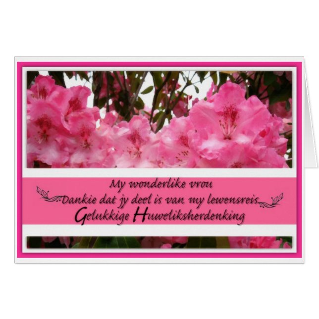 Gelukk ige Huweliksherdenking my vrou (Voorkant Horizontaal)