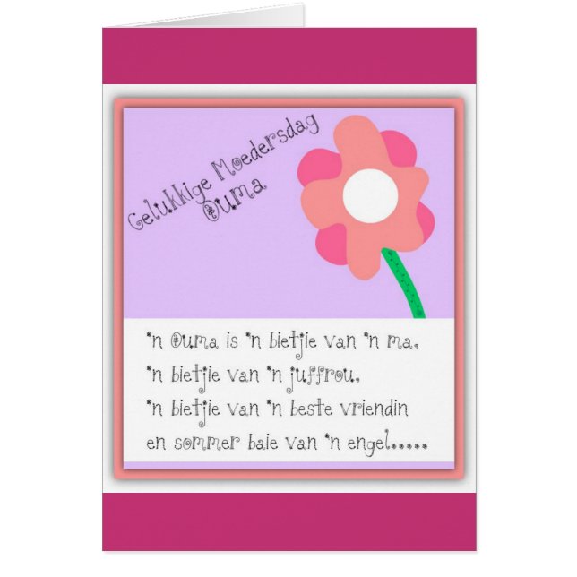 Gelukk ige Moedersdag Ouma (Voorkant)